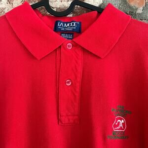 VTG La Mode MADE IN USA Wolfsboro Bocce Mens Polo Shirt XL 23x33